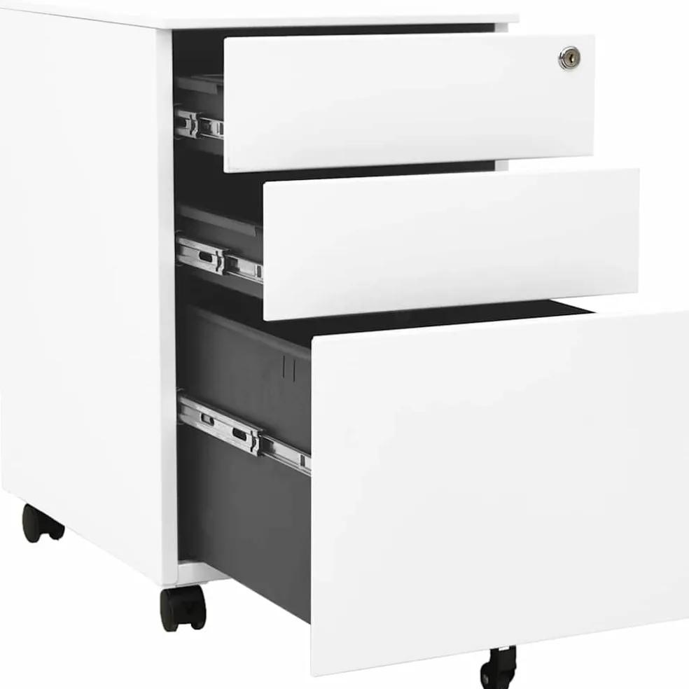 vidaXL Ladeblok verrijdbaar 39x45x60 cm staal wit