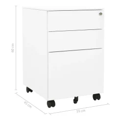 vidaXL Ladeblok verrijdbaar 39x45x60 cm staal wit