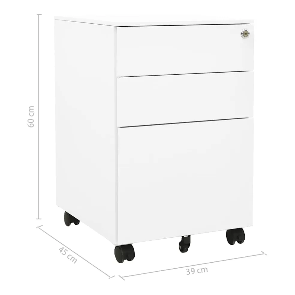 vidaXL Ladeblok verrijdbaar 39x45x60 cm staal wit