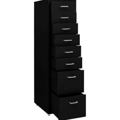 vidaXL Ladeblok verrijdbaar 28x41x109 cm metaal zwart