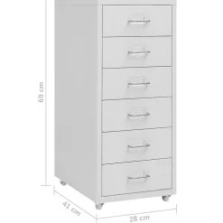 vidaXL Ladeblok verrijdbaar 28x41x69 cm metaal grijs