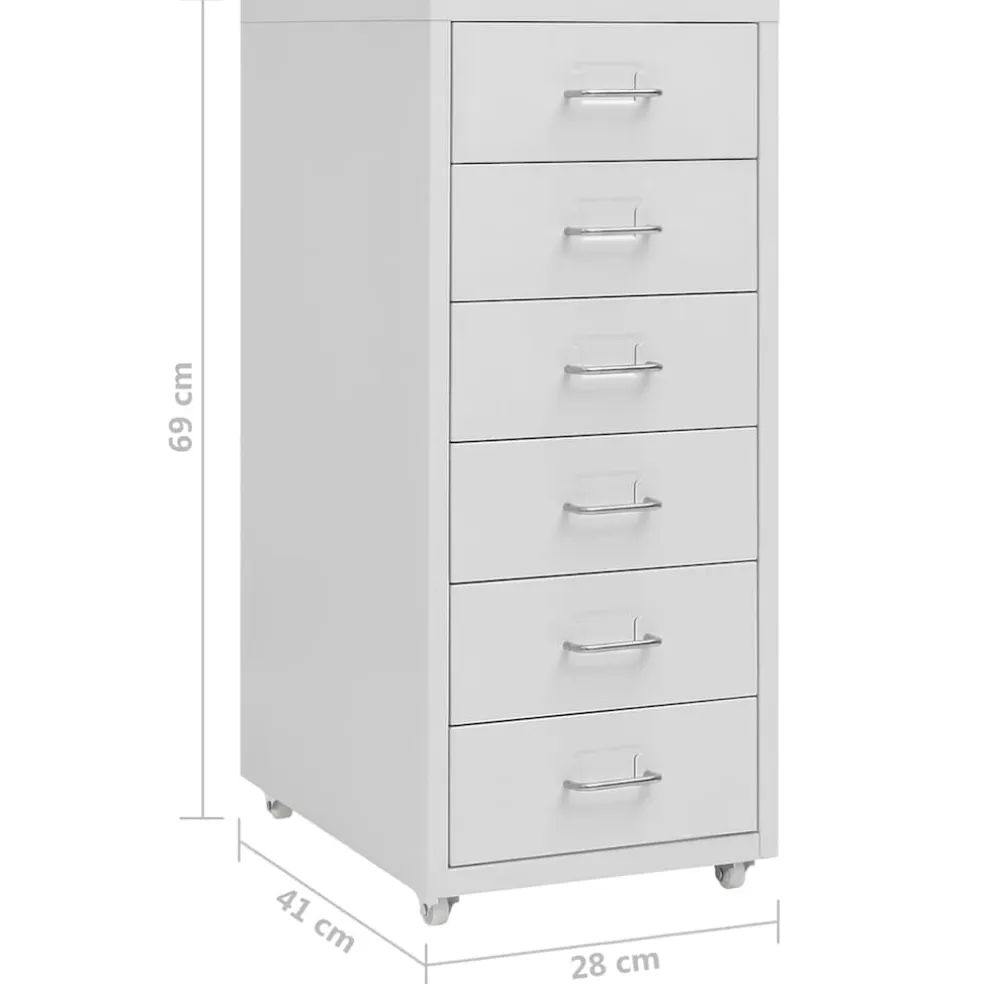 vidaXL Ladeblok verrijdbaar 28x41x69 cm metaal grijs