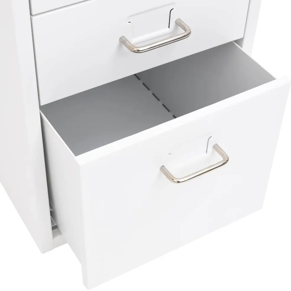 vidaXL Ladeblok verrijdbaar 28x41x69 cm metaal wit