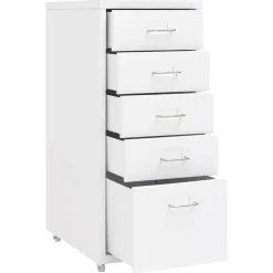 vidaXL Ladeblok verrijdbaar 28x41x69 cm metaal wit