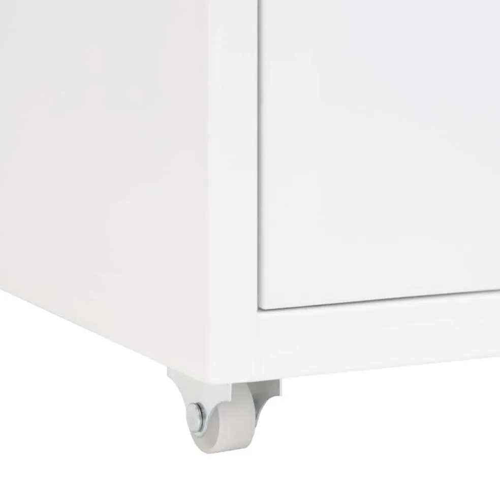 vidaXL Ladeblok verrijdbaar 28x41x69 cm metaal wit
