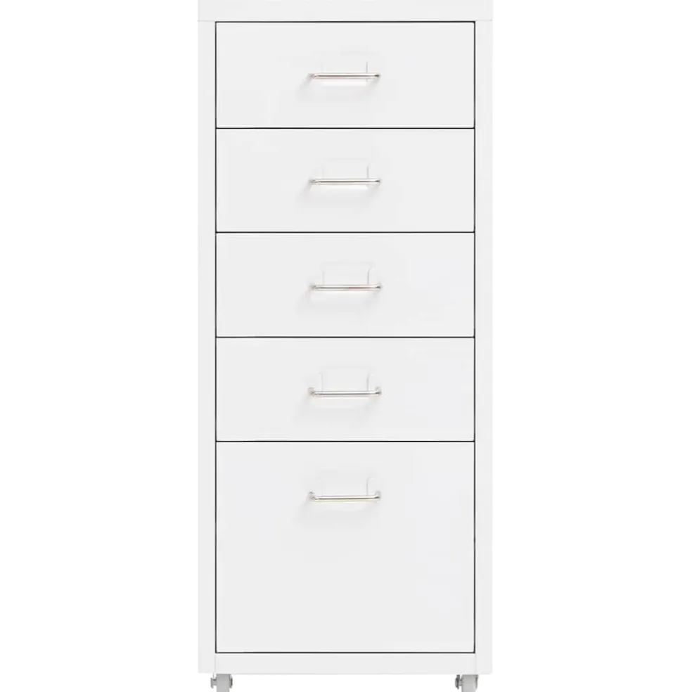 vidaXL Ladeblok verrijdbaar 28x41x69 cm metaal wit