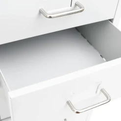 vidaXL Ladeblok verrijdbaar 28x41x109 cm metaal wit