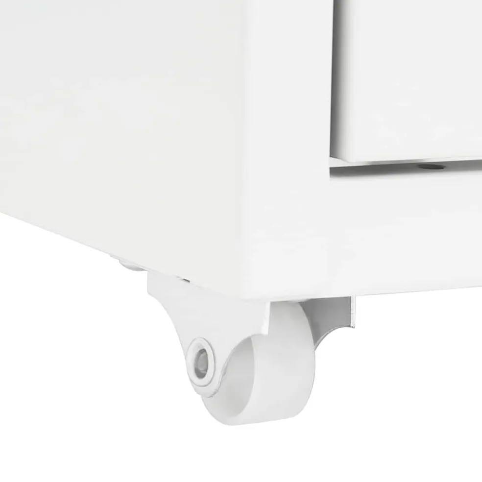 vidaXL Ladeblok verrijdbaar 28x41x109 cm metaal wit