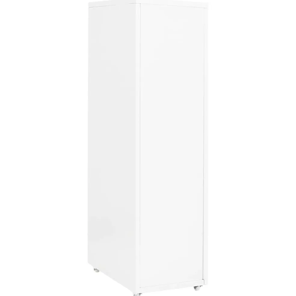 vidaXL Ladeblok verrijdbaar 28x41x109 cm metaal wit