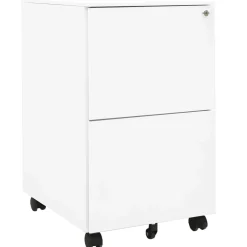 vidaXL Ladeblok verrijdbaar 39x45x67 cm staal wit