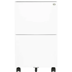 vidaXL Ladeblok verrijdbaar 39x45x67 cm staal wit