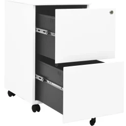 vidaXL Ladeblok verrijdbaar 39x45x67 cm staal wit
