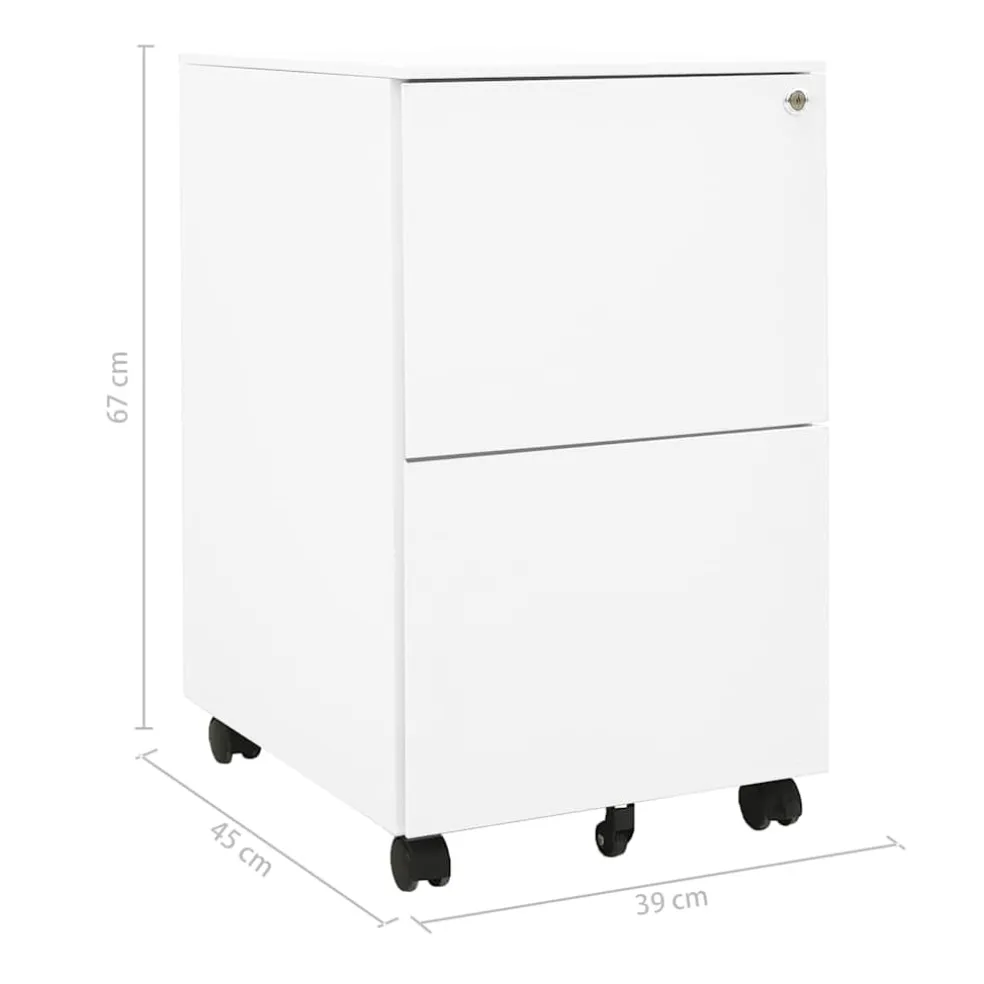 vidaXL Ladeblok verrijdbaar 39x45x67 cm staal wit