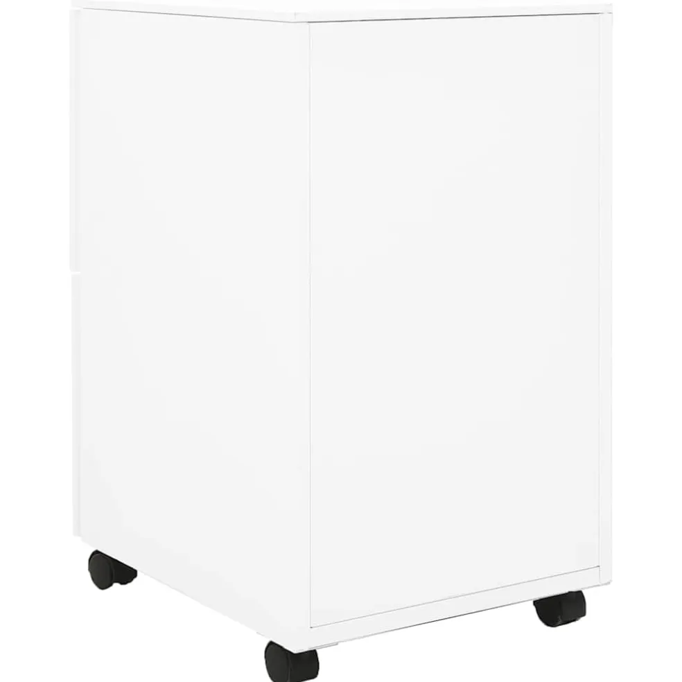 vidaXL Ladeblok verrijdbaar 39x45x67 cm staal wit