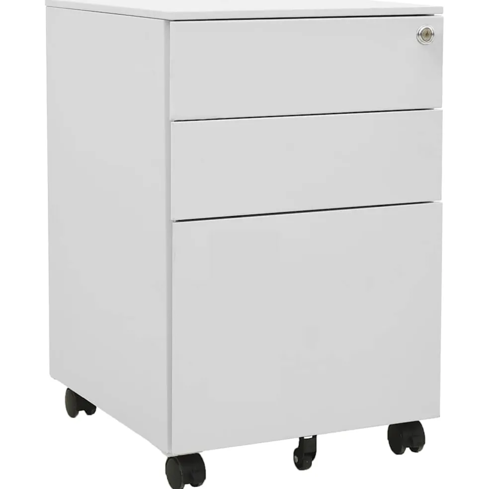 vidaXL Ladeblok verrijdbaar 39x45x60 cm staal lichtgrijs