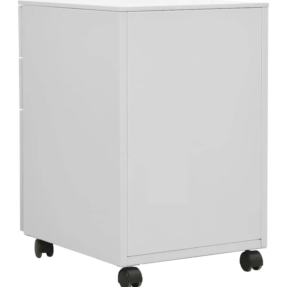 vidaXL Ladeblok verrijdbaar 39x45x60 cm staal lichtgrijs