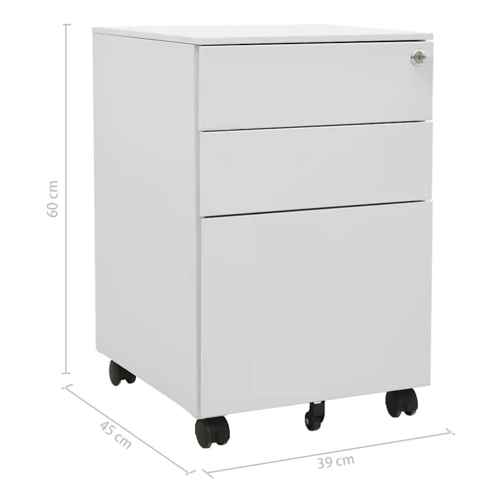 vidaXL Ladeblok verrijdbaar 39x45x60 cm staal lichtgrijs