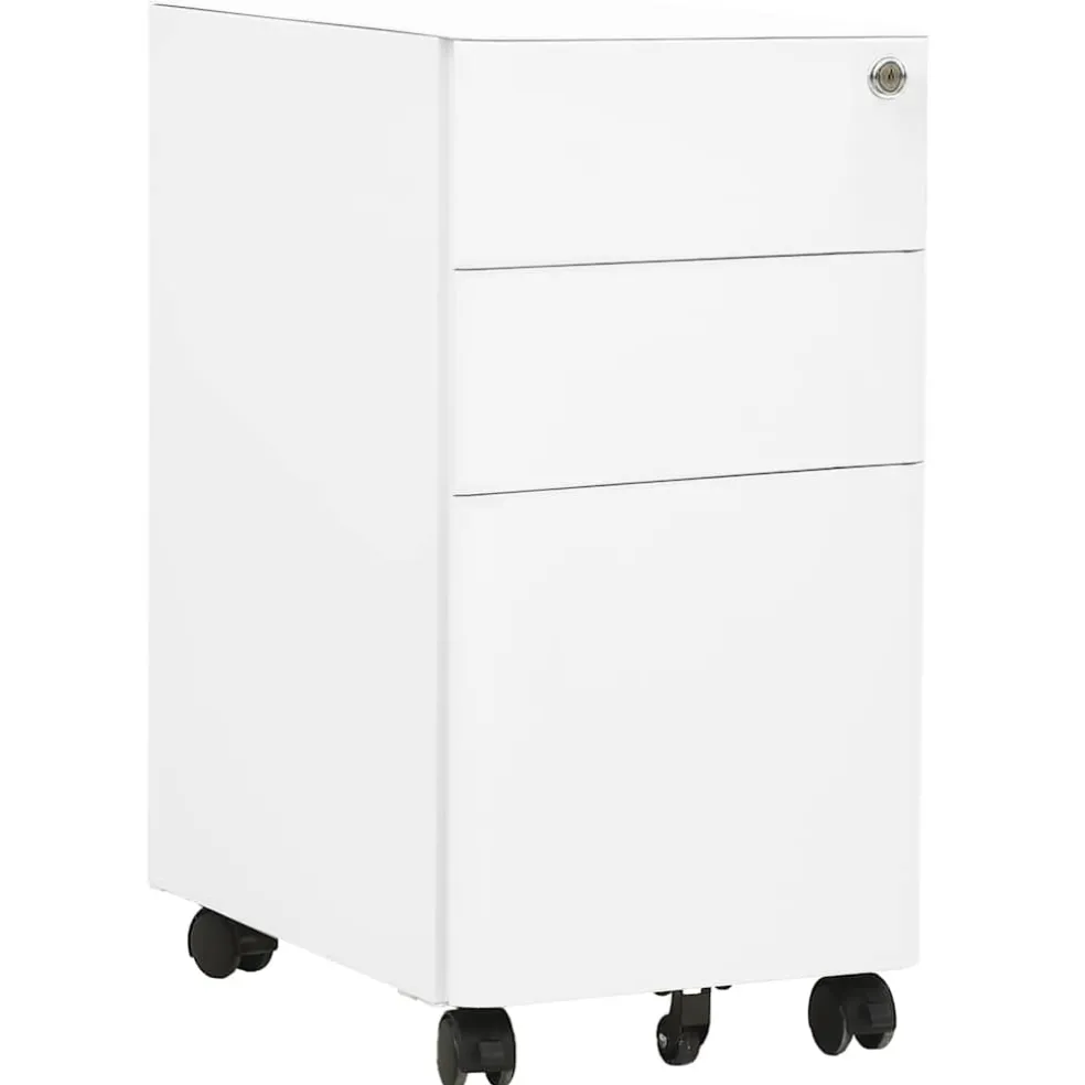 vidaXL Ladeblok verrijdbaar 39x45x59 cm staal wit