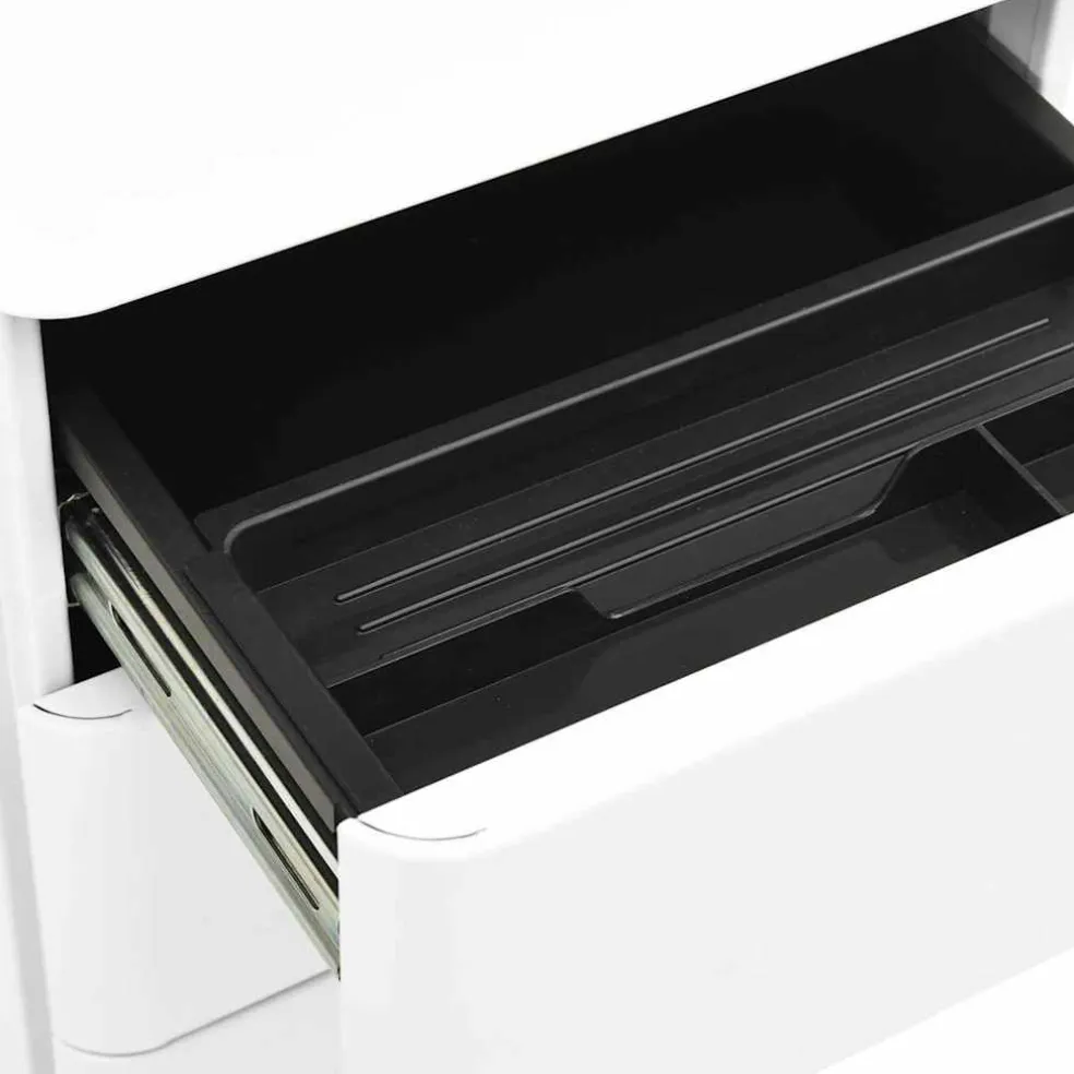 vidaXL Ladeblok verrijdbaar 39x45x59 cm staal wit