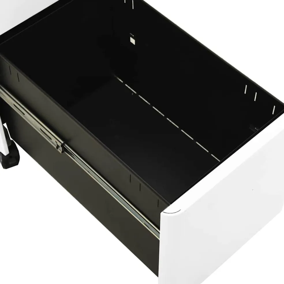 vidaXL Ladeblok verrijdbaar 39x45x59 cm staal wit