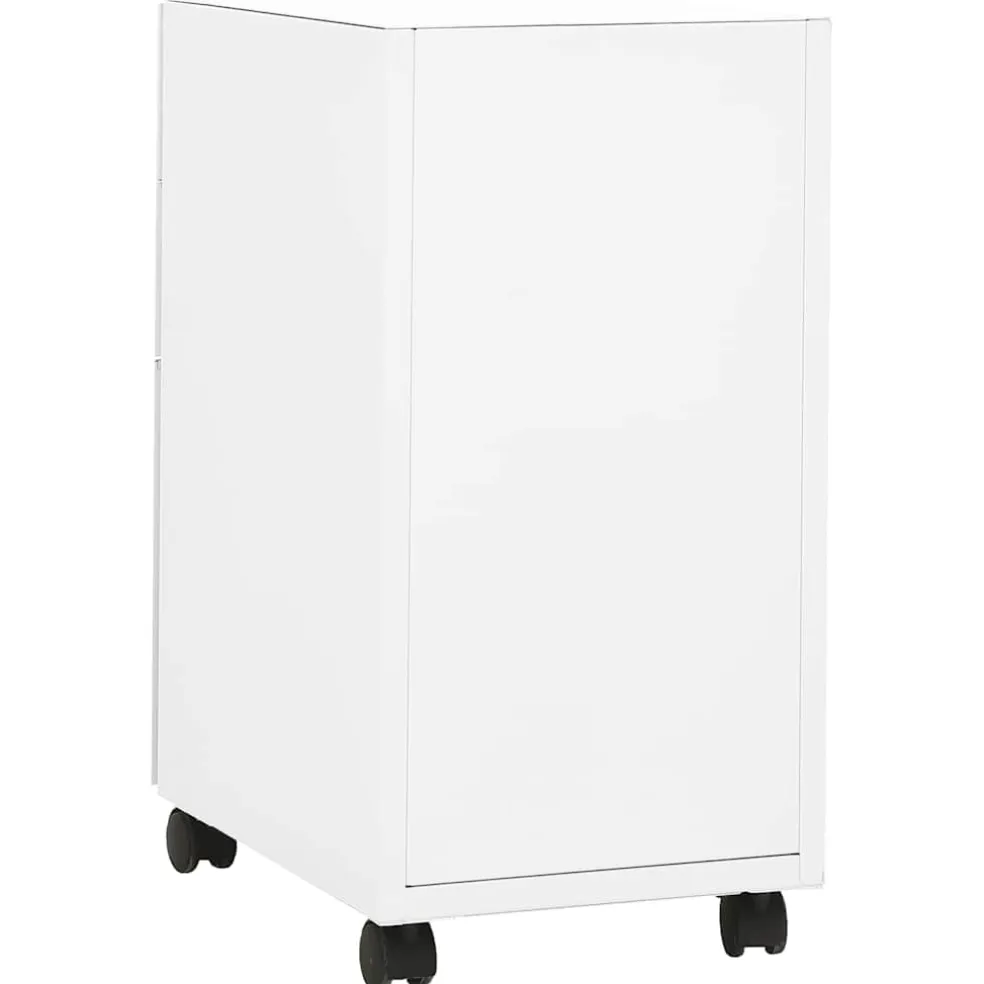 vidaXL Ladeblok verrijdbaar 39x45x59 cm staal wit