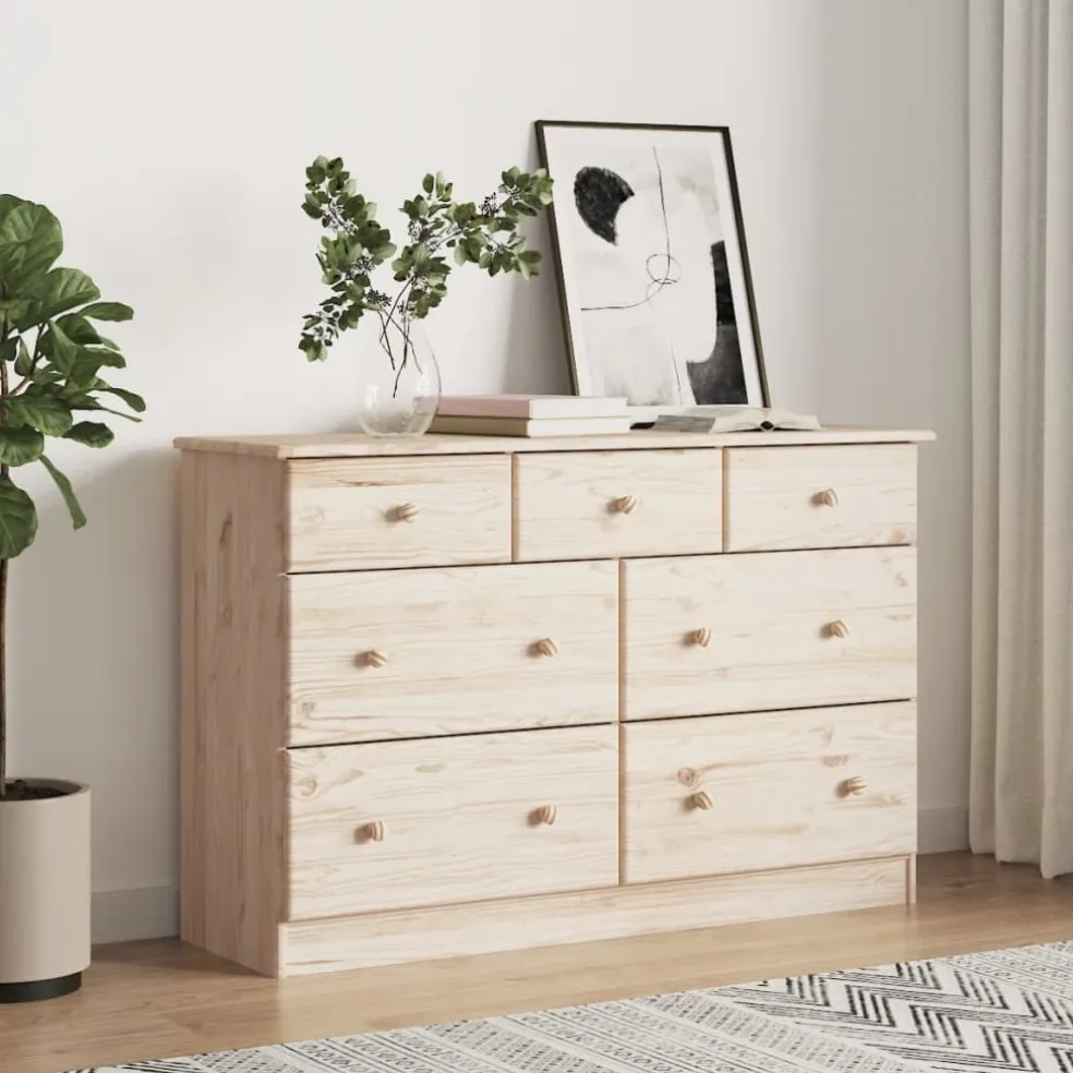 vidaXL Ladekast ALTA 112x35x73 cm massief grenenhout