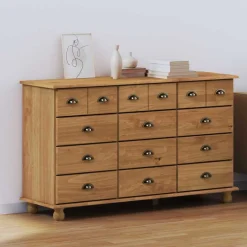 vidaXL Ladekast ASKIM Bruin 79 x 40 x 133,5 cm Massief grenenhout