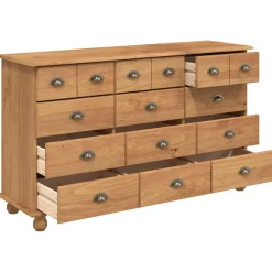 vidaXL Ladekast ASKIM Bruin 79 x 40 x 133,5 cm Massief grenenhout