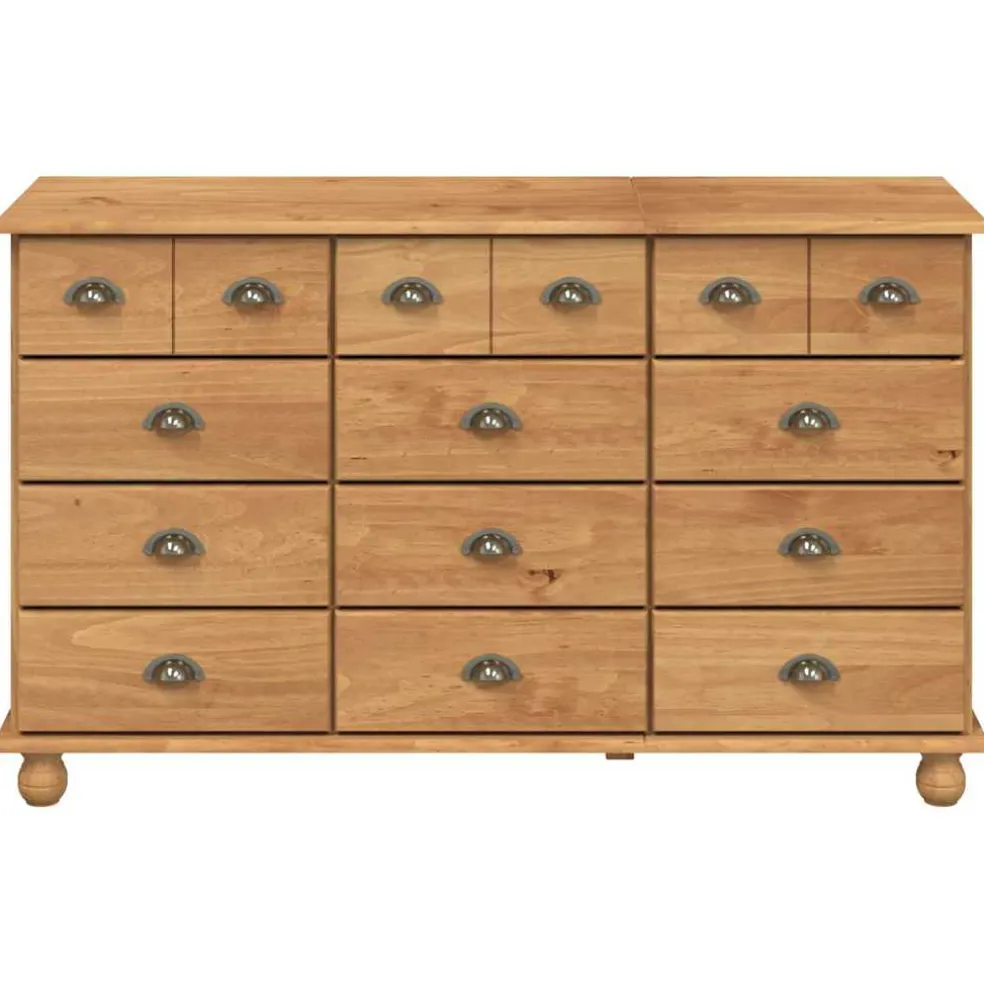 vidaXL Ladekast ASKIM Bruin 79 x 40 x 133,5 cm Massief grenenhout