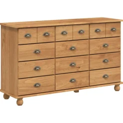 vidaXL Ladekast ASKIM Bruin 79 x 40 x 133,5 cm Massief grenenhout