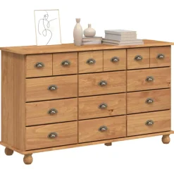 vidaXL Ladekast ASKIM Bruin 79 x 40 x 133,5 cm Massief grenenhout