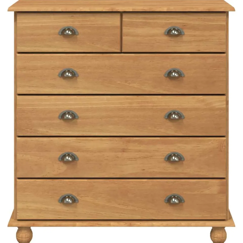 vidaXL Ladekast ASKIM Bruin 91 x 40 x 95,5 cm Massief grenenhout