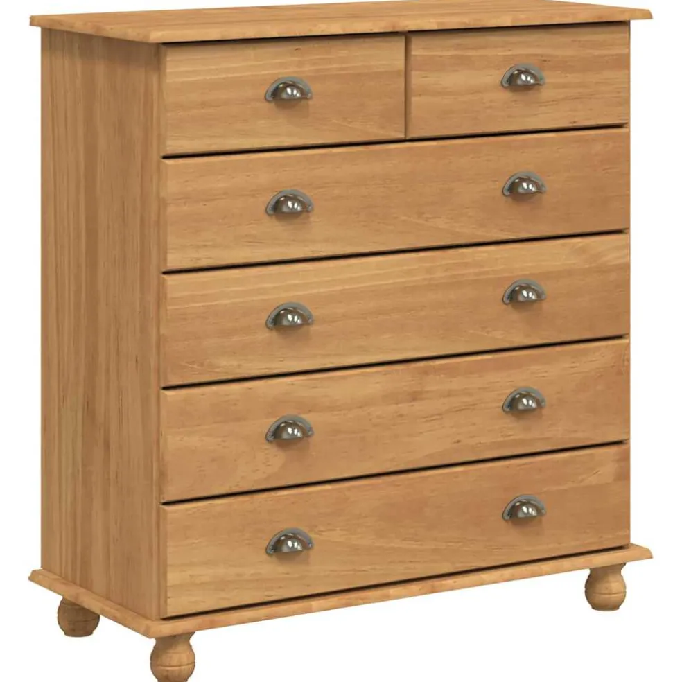 vidaXL Ladekast ASKIM Bruin 91 x 40 x 95,5 cm Massief grenenhout