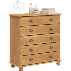 vidaXL Ladekast ASKIM Bruin 91 x 40 x 95,5 cm Massief grenenhout