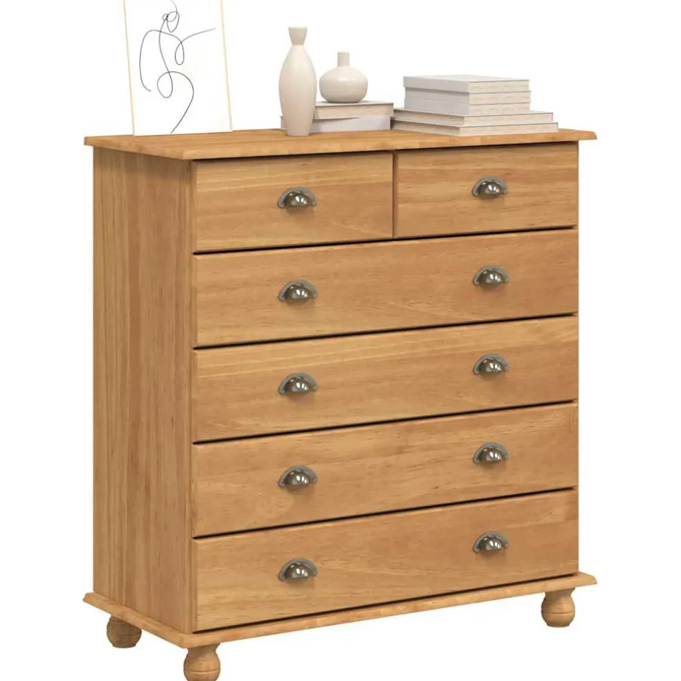 vidaXL Ladekast ASKIM Bruin 91 x 40 x 95,5 cm Massief grenenhout
