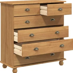 vidaXL Ladekast ASKIM Bruin 91 x 40 x 95,5 cm Massief grenenhout