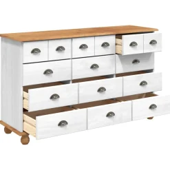 vidaXL Ladekast ASKIM Wit 79 x 40 x 133,5 cm Massief grenenhout