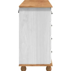 vidaXL Ladekast ASKIM Wit 79 x 40 x 133,5 cm Massief grenenhout