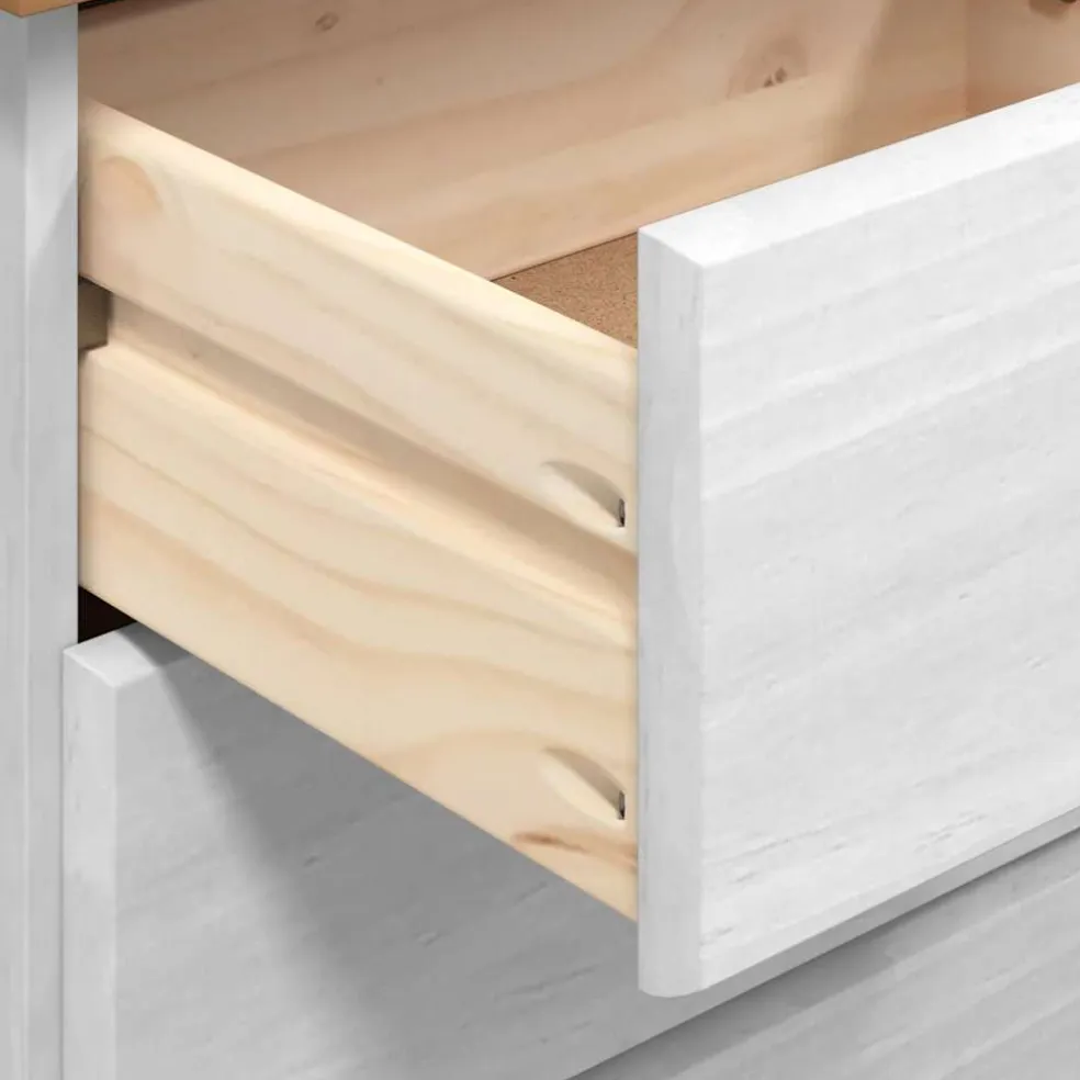 vidaXL Ladekast ASKIM Wit 91 x 40 x 95,5 cm Massief grenenhout
