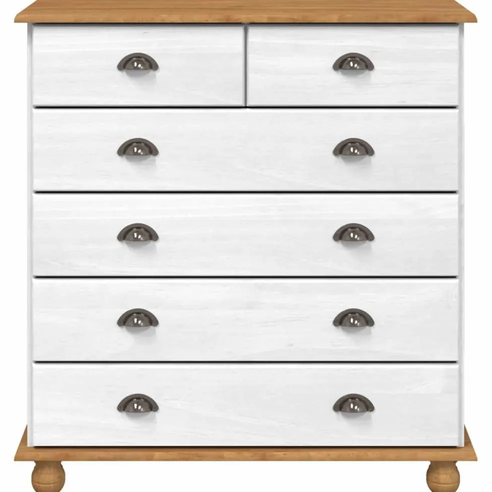 vidaXL Ladekast ASKIM Wit 91 x 40 x 95,5 cm Massief grenenhout