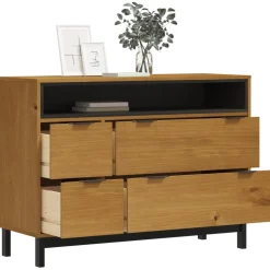 vidaXL Ladekast FLAM 110x40x80 cm massief grenenhout