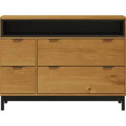 vidaXL Ladekast FLAM 110x40x80 cm massief grenenhout
