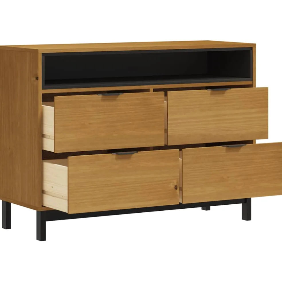 vidaXL Ladekast FLAM 110x40x80 cm massief grenenhout