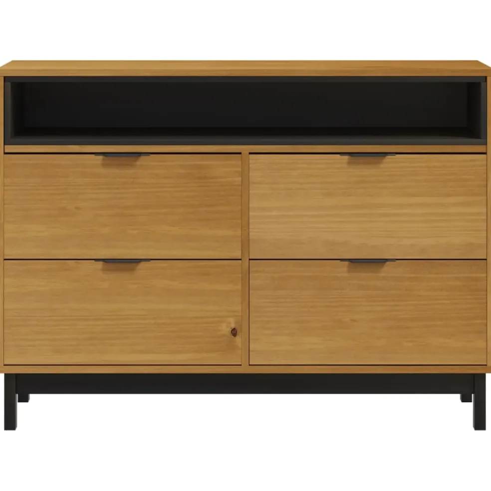 vidaXL Ladekast FLAM 110x40x80 cm massief grenenhout