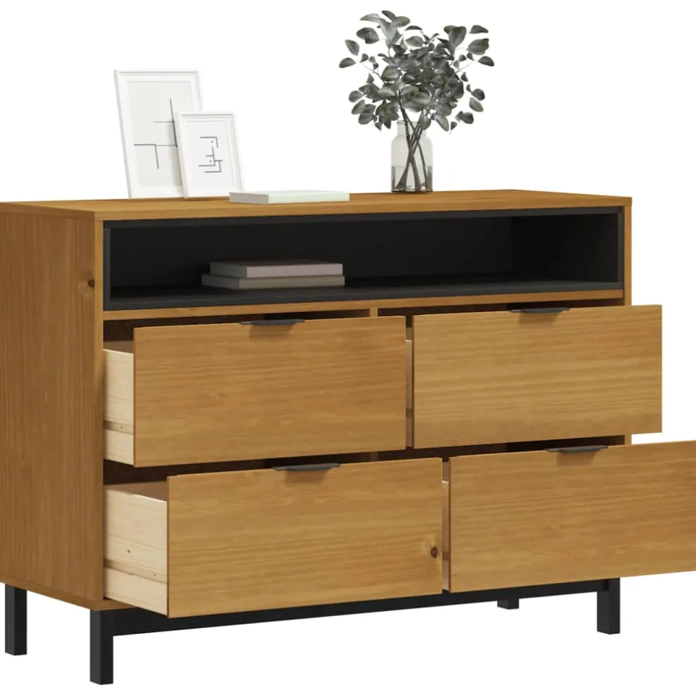 vidaXL Ladekast FLAM 110x40x80 cm massief grenenhout