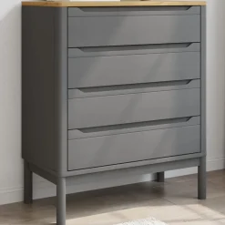 vidaXL Ladekast FLORO massief grenenhout grijs