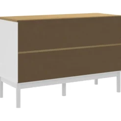 vidaXL Ladekast FLORO massief grenenhout wit