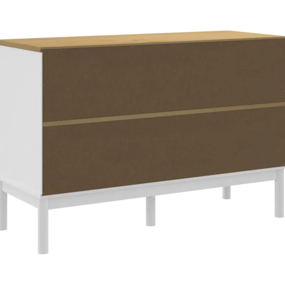 vidaXL Ladekast FLORO massief grenenhout wit