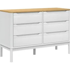 vidaXL Ladekast FLORO massief grenenhout wit