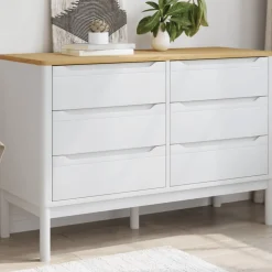vidaXL Ladekast FLORO massief grenenhout wit
